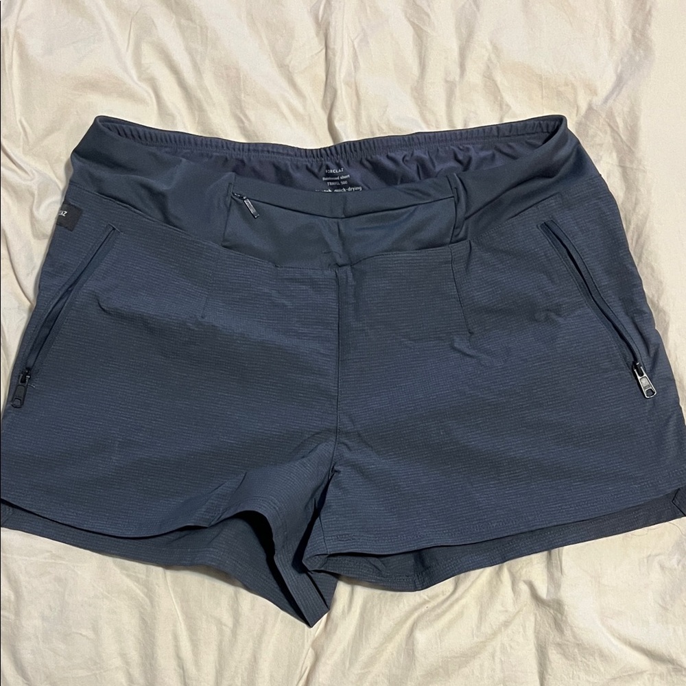 Women's Athletic Navy Shorts with Zippered Pockets